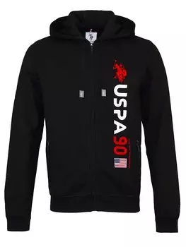 Толстовка с капюшоном на молнии U.S. POLO ASSN., черный