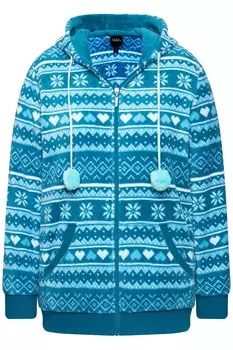 Толстовка с капюшоном на молнии Ulla Popken Zip-Up Hoodie, синий