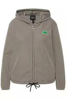 Толстовка с капюшоном на молнии Ulla Popken, темно-бежевый