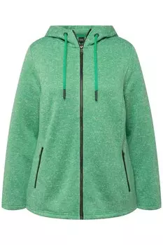 Толстовка с капюшоном на молнии Ulla Popken, цвет mottled green