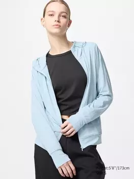 Толстовка с капюшоном на молнии Uniqlo, цвет 61 синий