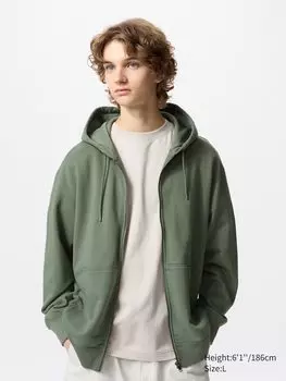 Толстовка с капюшоном на молнии Uniqlo, цвет 54 зеленый