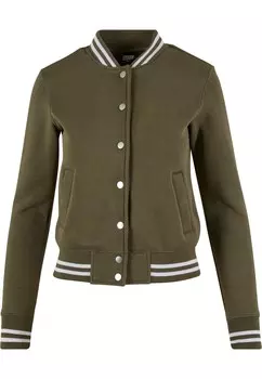 Толстовка с капюшоном на молнии Urban Classics, оливковый