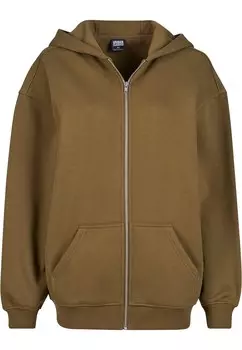 Толстовка с капюшоном на молнии Urban Classics, оливковый