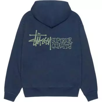 Толстовка с капюшоном на молнии высшего качества Stussy, черный