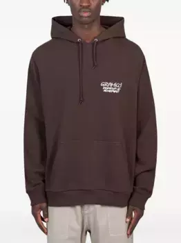 Толстовка с капюшоном Napping Climber с графическим принтом из хлопка Gramicci, коричневый