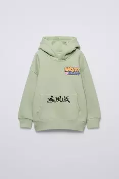 Толстовка с капюшоном naruto shippuden ZARA, светло-зеленый