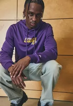 Толстовка с капюшоном NBA LOS ANGELES LAKERS LEAGUE ESSENTIALS HOODIE New Era, сиреневый