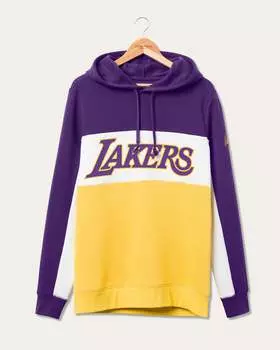 Толстовка с капюшоном NBA Los Angeles Lakers Colorblock Junk Food Clothing, фиолетовый/горчичный