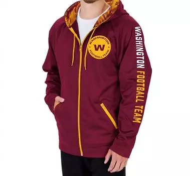 Толстовка с капюшоном Nf Washington Football Team Full Zip Camo красного цвета Zubaz