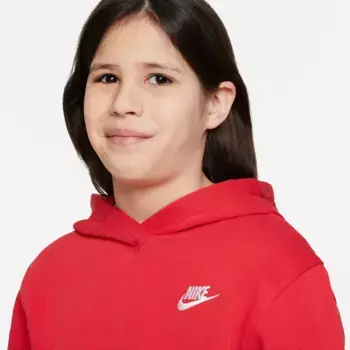 Толстовка с капюшоном Nike Sportswear "CLUB FLEECE BIG KID'S PULLOVER HOODIE", белый