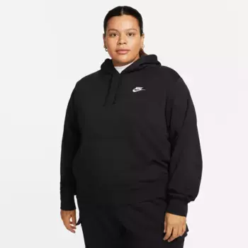 Толстовка с капюшоном Nike Sportswear "CLUB FLEECE WOMEN'S PULLOVER HOODIE (PLUS SIZE)", белый
