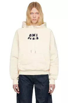 Толстовка с капюшоном Off-White Cotton с нашивкой «Ami Paris»