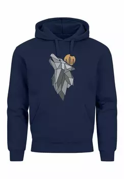 Толстовка с капюшоном OUTDOOR NATUR TIERMOTIV FASHION STREETSTYLE NEVERLESS Neverless, темно-синий