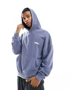 Толстовка с капюшоном oversize originals с принтом на спине в выцветшем синем цвете Jack & Jones