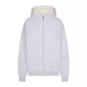 Толстовка с капюшоном oversize с вафельной подкладкой SKIMS Cotton Fleece, цвет Light Heather Grey