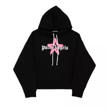 Толстовка с капюшоном Palm Angels Star, цвет Черный/Розовый