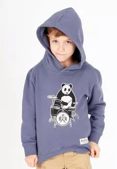 Толстовка с капюшоном PANDA Band of Rascals, сине-серый