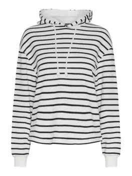 Толстовка с капюшоном "PCCHILLI LS HOODIE STRIPES NOOS BC" Pieces, цвет Cloud Dancer Stripes:Black