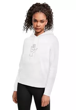 Толстовка с капюшоном PEACE SCRIBBLE HAND HEART WHITE BASIC Merchcode, белый