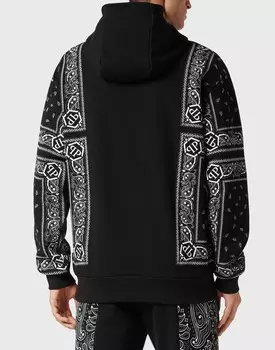Толстовка с капюшоном Пейсли Бандана Philipp Plein, черный