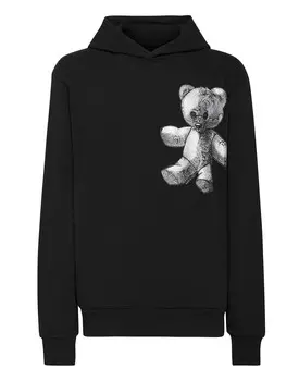 Толстовка с капюшоном Пейсли Тедди Мишка Philipp Plein, цвет Black / Black