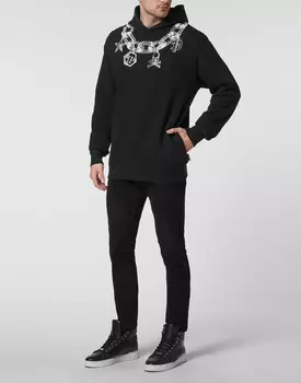 толстовка с капюшоном Philipp Plein, черный