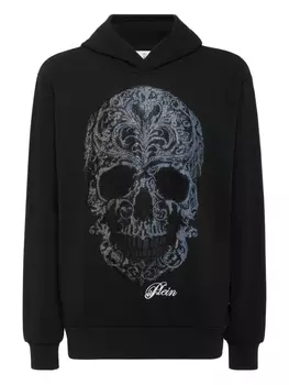 Толстовка с капюшоном Philipp Plein с мотивом черепа, черный