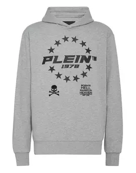 толстовка с капюшоном Philipp Plein, серый