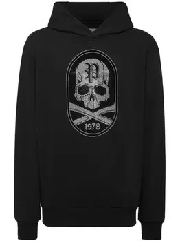 Толстовка с капюшоном Philipp Plein Skull&Bones, черный