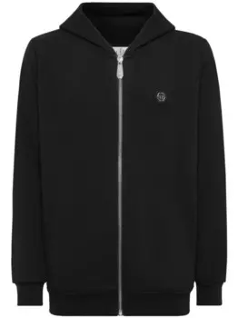 Толстовка с капюшоном Philipp Plein, украшенная кристаллами, черный