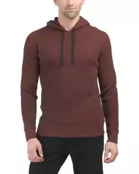 Толстовка с капюшоном Pima из хлопка и мулине с утеплением Vince, красный/черный