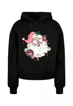 Толстовка с капюшоном PINK RETRO DISCO SANTA WEIHNACHTEN BLING F4NT4STIC, черный