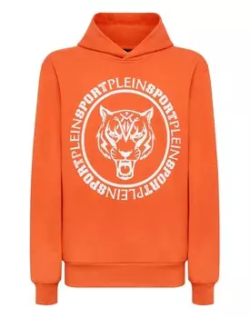 Толстовка с капюшоном Plein Sport Sweatshirt Carbon Tiger, оранжевый