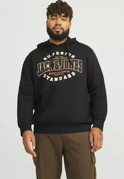 Толстовка с капюшоном PLUS SIZE LOGO Jack & Jones, черный