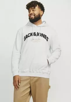 Толстовка с капюшоном PLUS SIZE LOGO Jack & Jones, белый