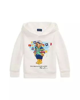 Толстовка с капюшоном Polo Bear для мальчиков из флиса - Little Kid Ralph Lauren, белый