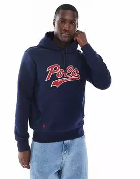 Толстовка с капюшоном Polo Ralph Lauren Collegiate Toweling Logo темно-синего цвета