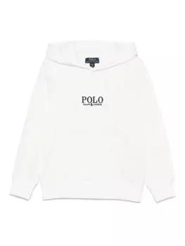 Толстовка с капюшоном POLO RALPH LAUREN KIDS с вышитым логотипом, белый