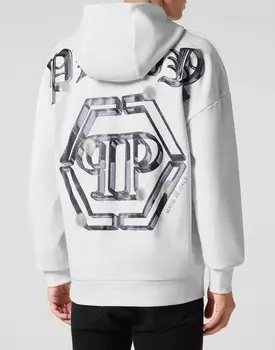 Толстовка с капюшоном ПП Стекло Philipp Plein, белый