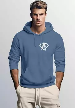 Толстовка с капюшоном PRINT AUFDRUCK ALPHA SUPERHERO GYM ANARCHY BADGE LOGO FASHION STREETTYLE Neverless, синий