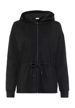 Толстовка с капюшоном, приталенная, женская LASCANA, черный
