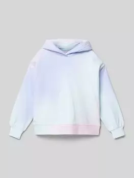 Толстовка с капюшоном прямого кроя из хлопковой смеси с цветовым градиентом s.Oliver RED LABEL, светло-голубой