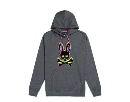 Толстовка с капюшоном Psycho Bunny Holloway, легкая серая, мужская B6H176N1PC-WHT, серый