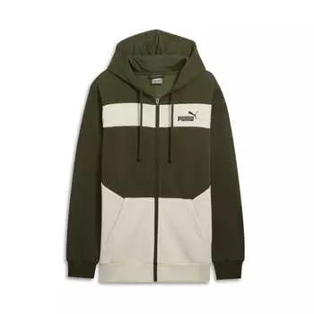 Толстовка с капюшоном PUMA Men's Power Colorblock, темно-оливковый
