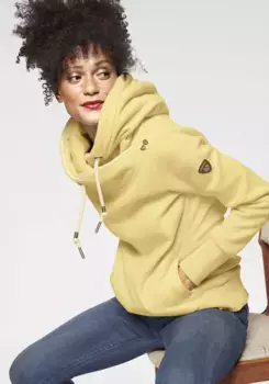 Толстовка с капюшоном Ragwear "GRIPYBUTTON", свитер с вставками из шнура в деревенском стиле, цвет Yellow 6028