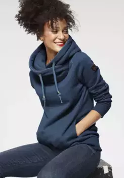 Толстовка с капюшоном Ragwear "GRIPYBUTTON", свитер с вставками из шнура в деревенском стиле, синий