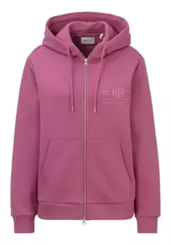 Толстовка с капюшоном "REG TONAL SHIELD ZIP HOODIE", с вышитым логотипом на груди Gant, цвет Dark Lavender