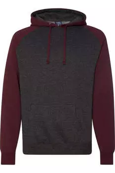 Толстовка с капюшоном реглан от Independent Trading Co Independent Trading Co., цвет charcoal heather/ burgundy heather