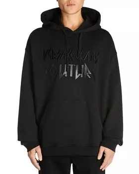 Толстовка с капюшоном Regular Fit из флиса с логотипом Versace Jeans Couture, черный